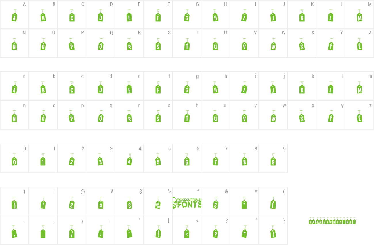 Font Woodcutter Tags on a Rope preview